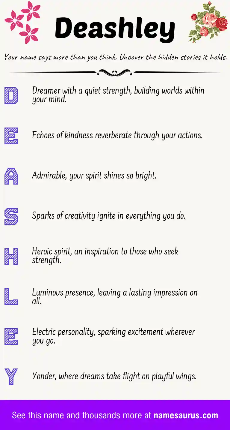 Acrostic poem about Deashley.