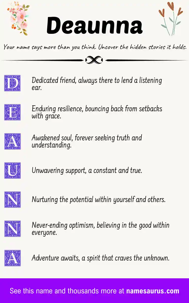 Acrostic poem about Deaunna.