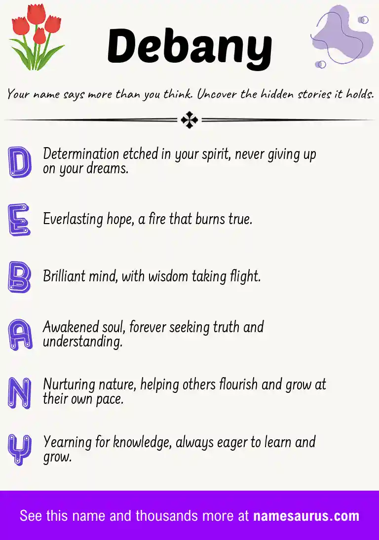 Acrostic poem about Debany.
