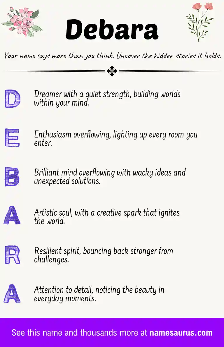 Acrostic poem about Debara.