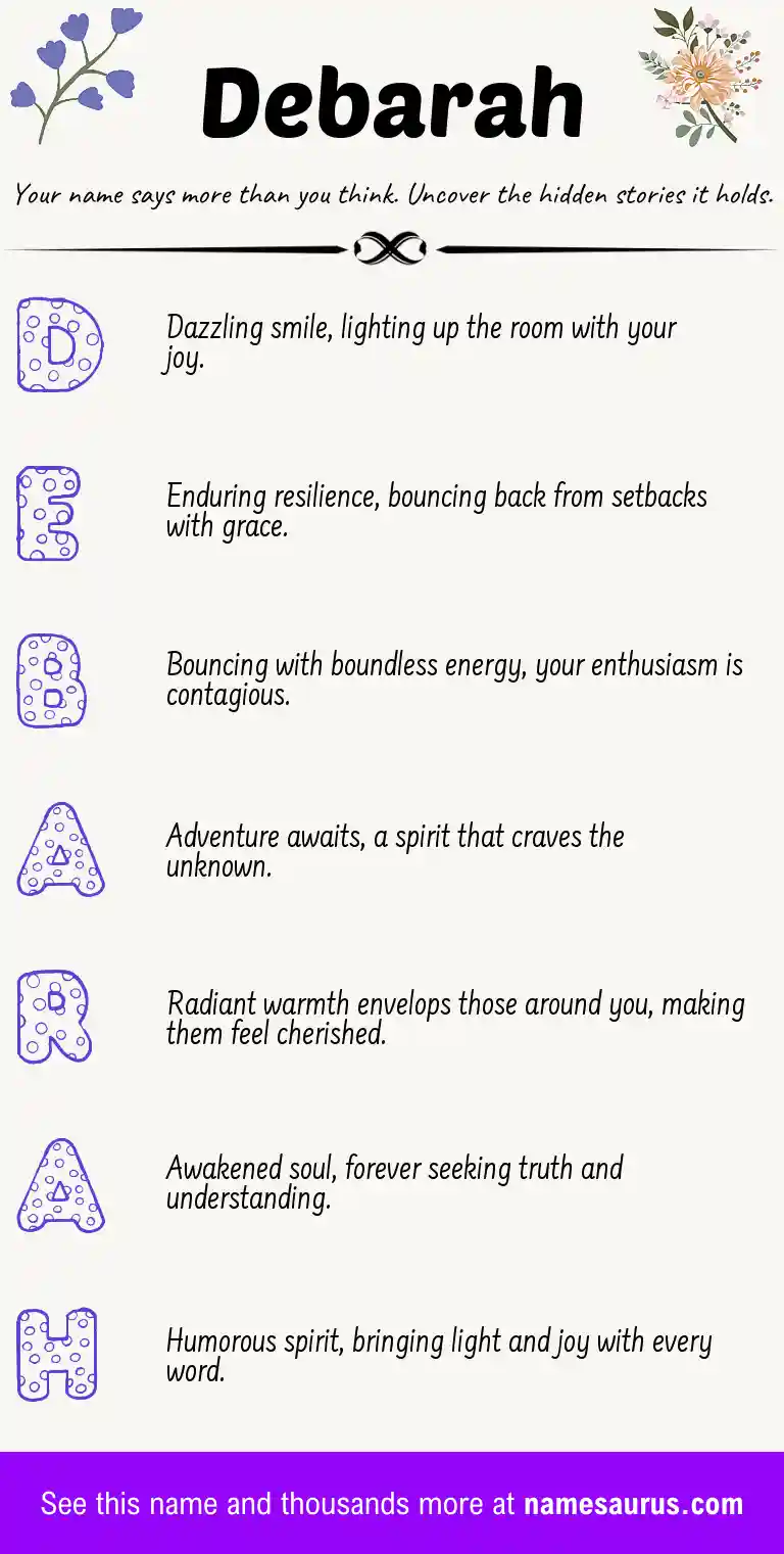 Acrostic poem about Debarah.