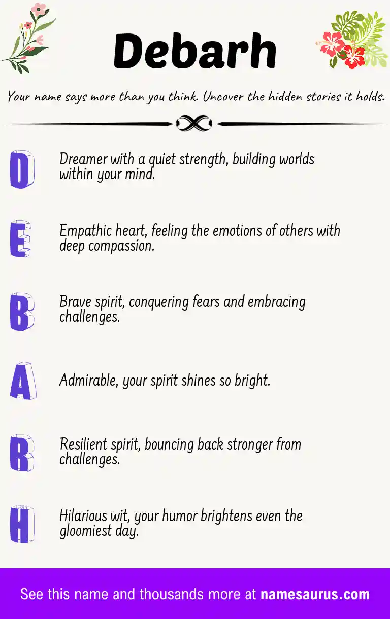Acrostic poem about Debarh.