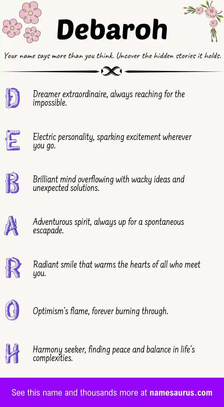 Acrostic poem about Debaroh.