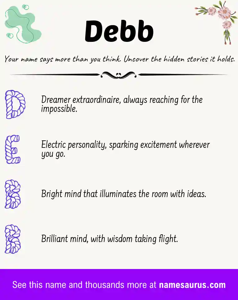 Acrostic poem about Debb.