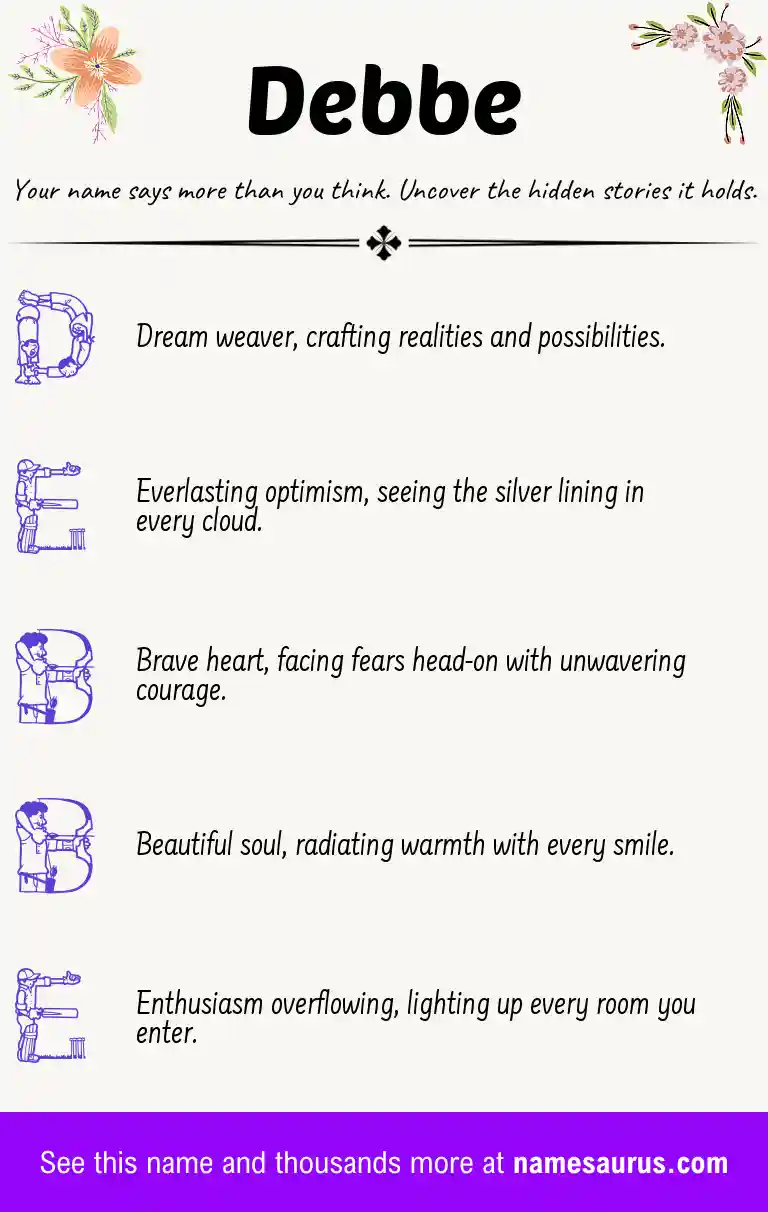 Acrostic poem about Debbe.