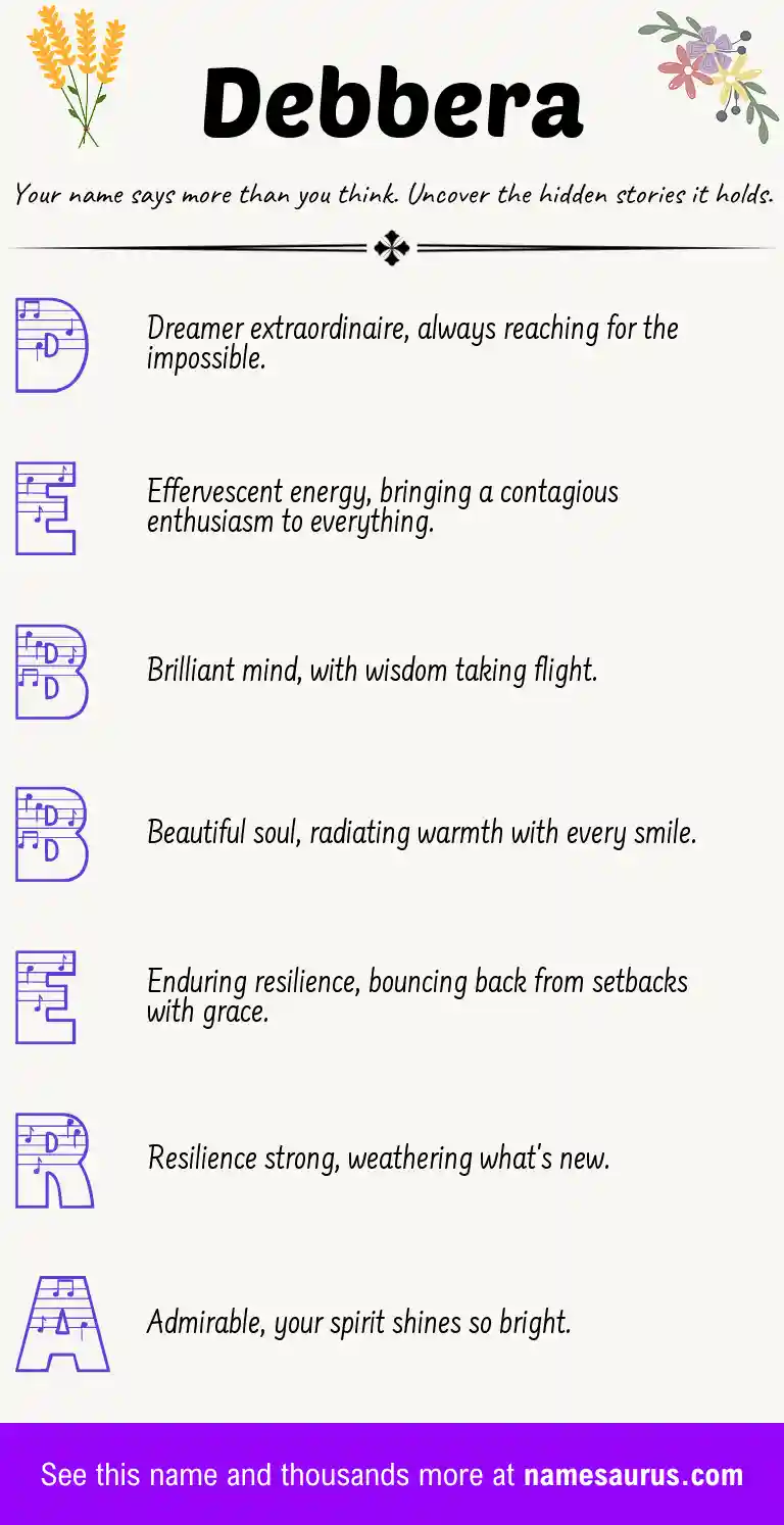 Acrostic poem about Debbera.