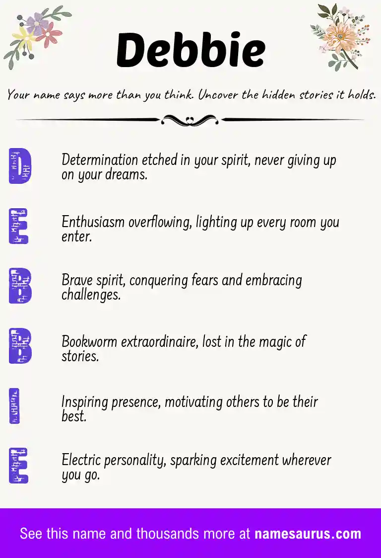 Acrostic poem about Debbie.