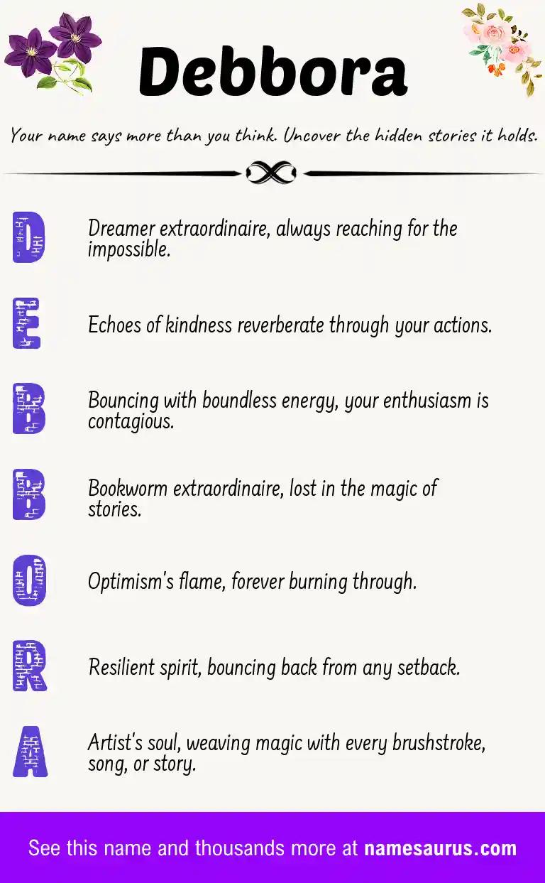 Acrostic poem about Debbora.