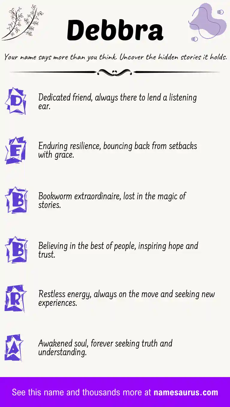 Acrostic poem about Debbra.