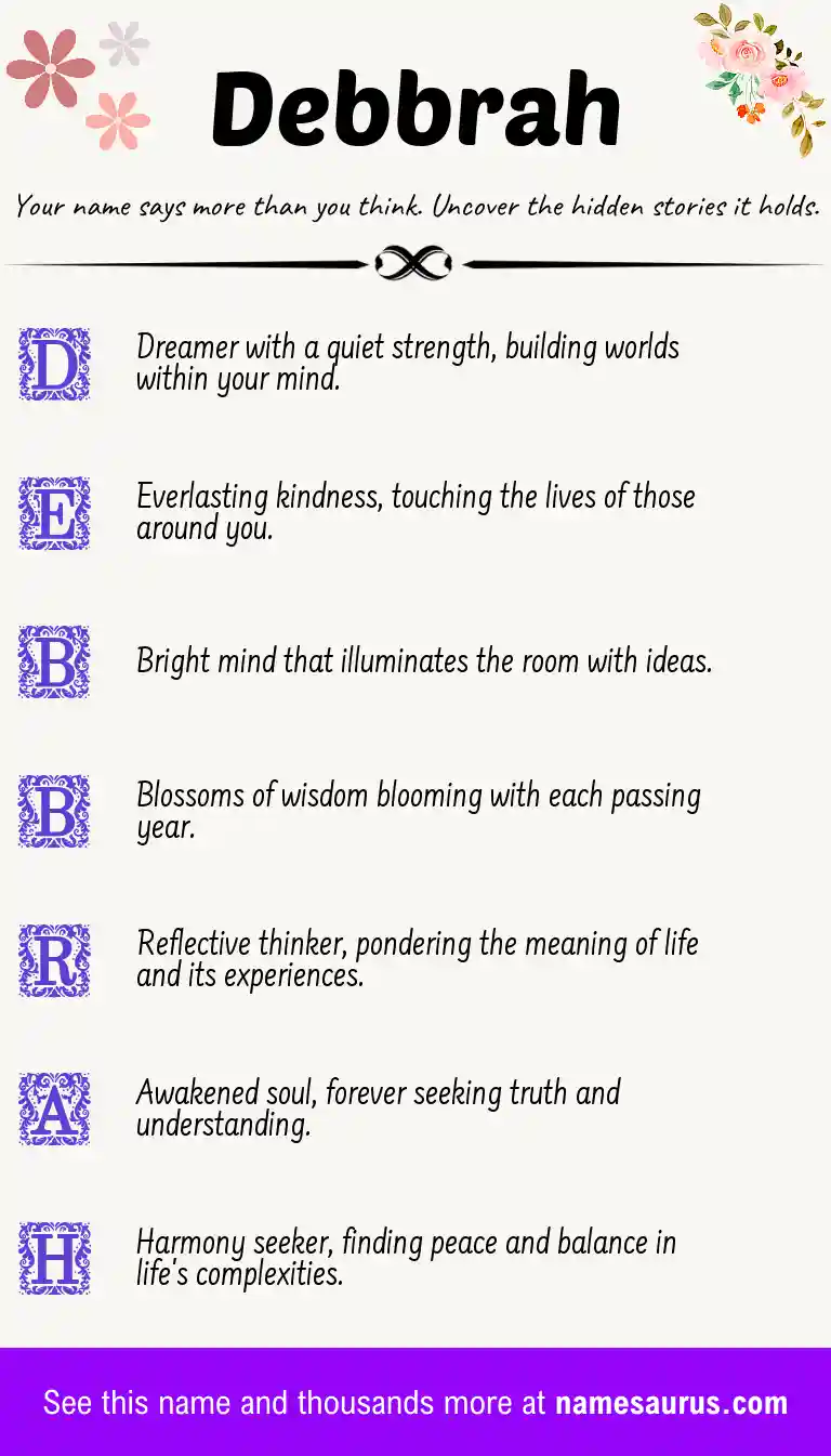 Acrostic poem about Debbrah.