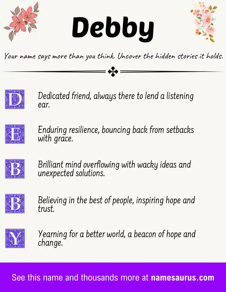 Acrostic poem about Debby.