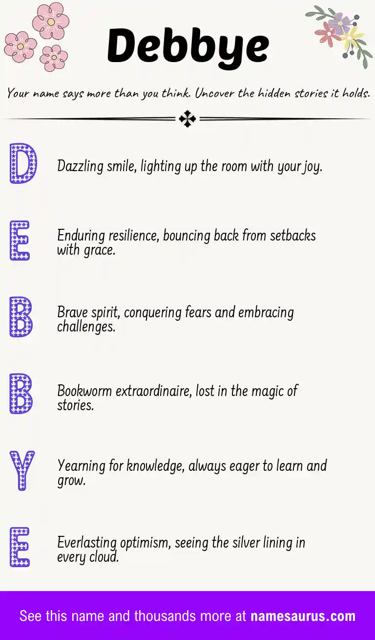 Acrostic poem about Debbye.