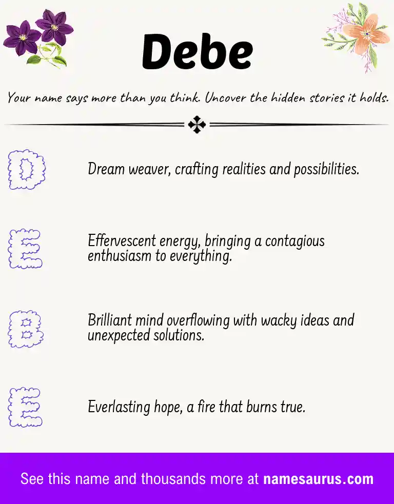 Acrostic poem about Debe.