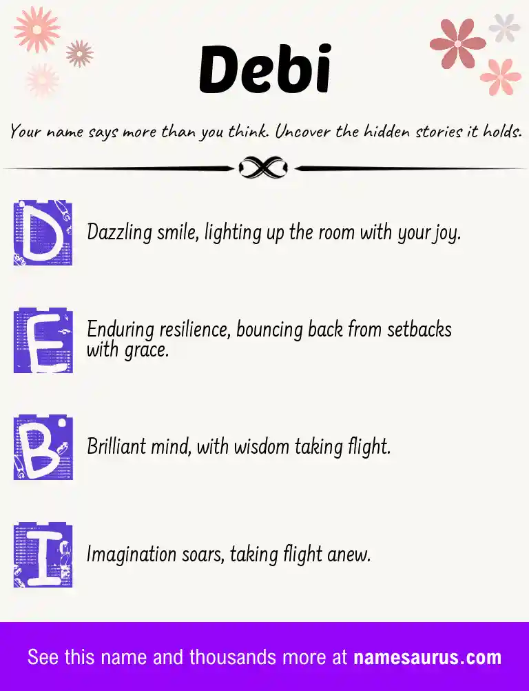 Acrostic poem about Debi.