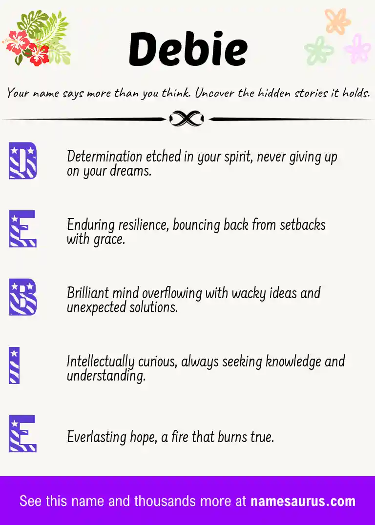 Acrostic poem about Debie.
