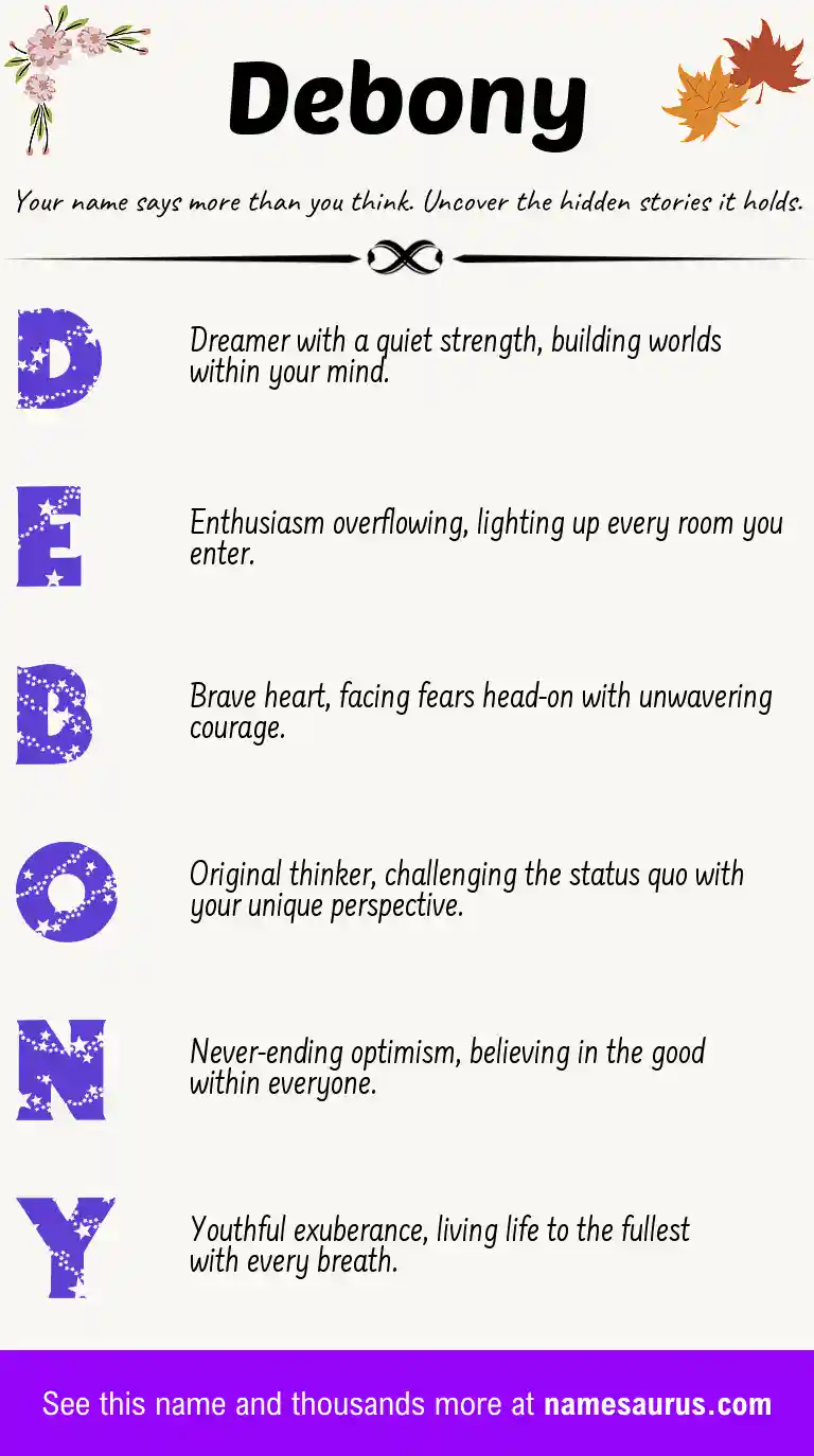 Acrostic poem about Debony.
