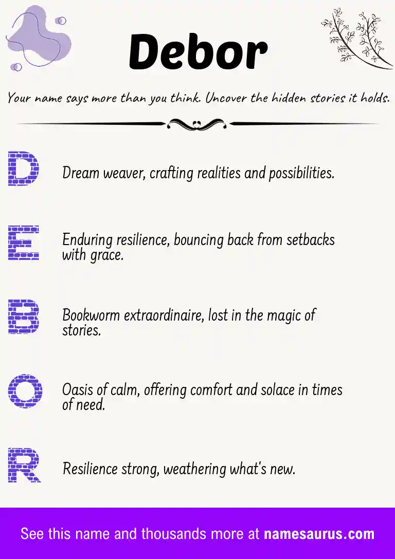 Acrostic poem about Debor.