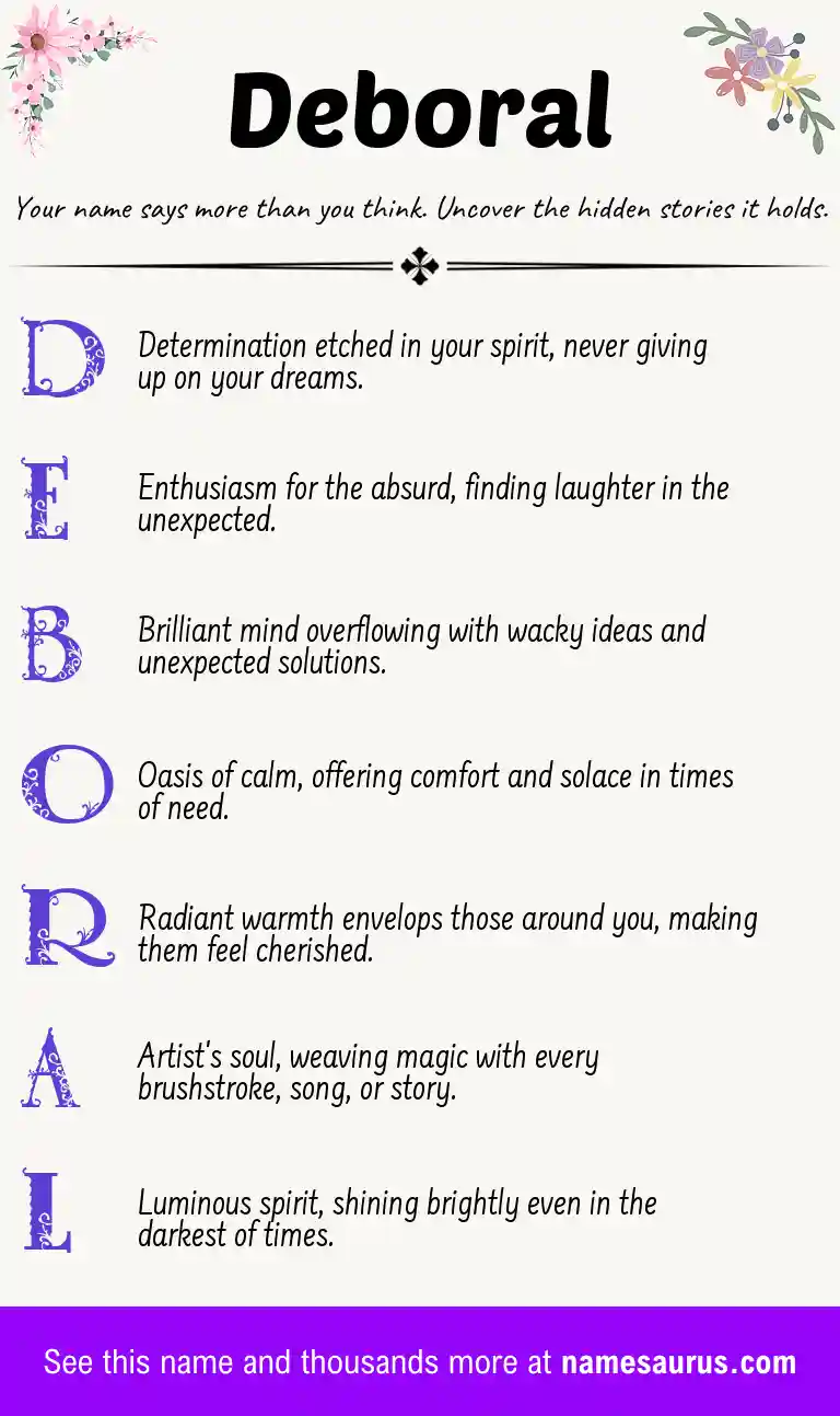 Acrostic poem about Deboral.