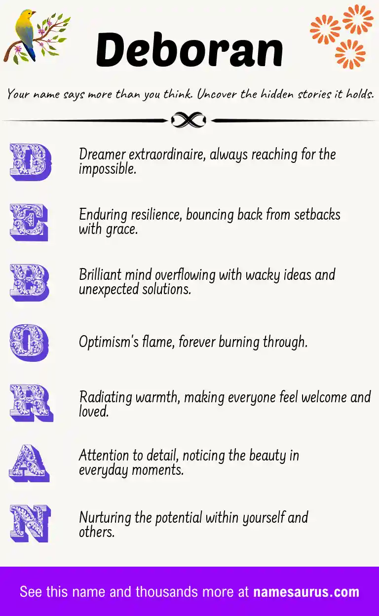 Acrostic poem about Deboran.