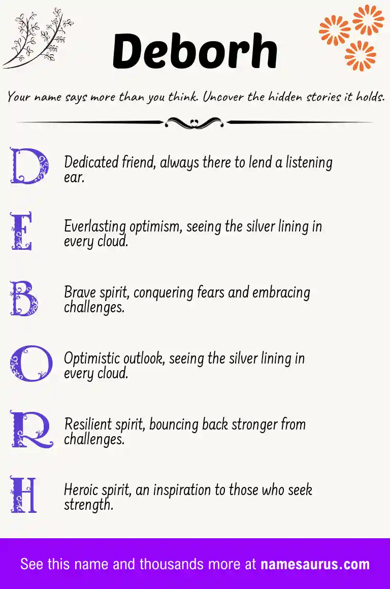 Acrostic poem about Deborh.