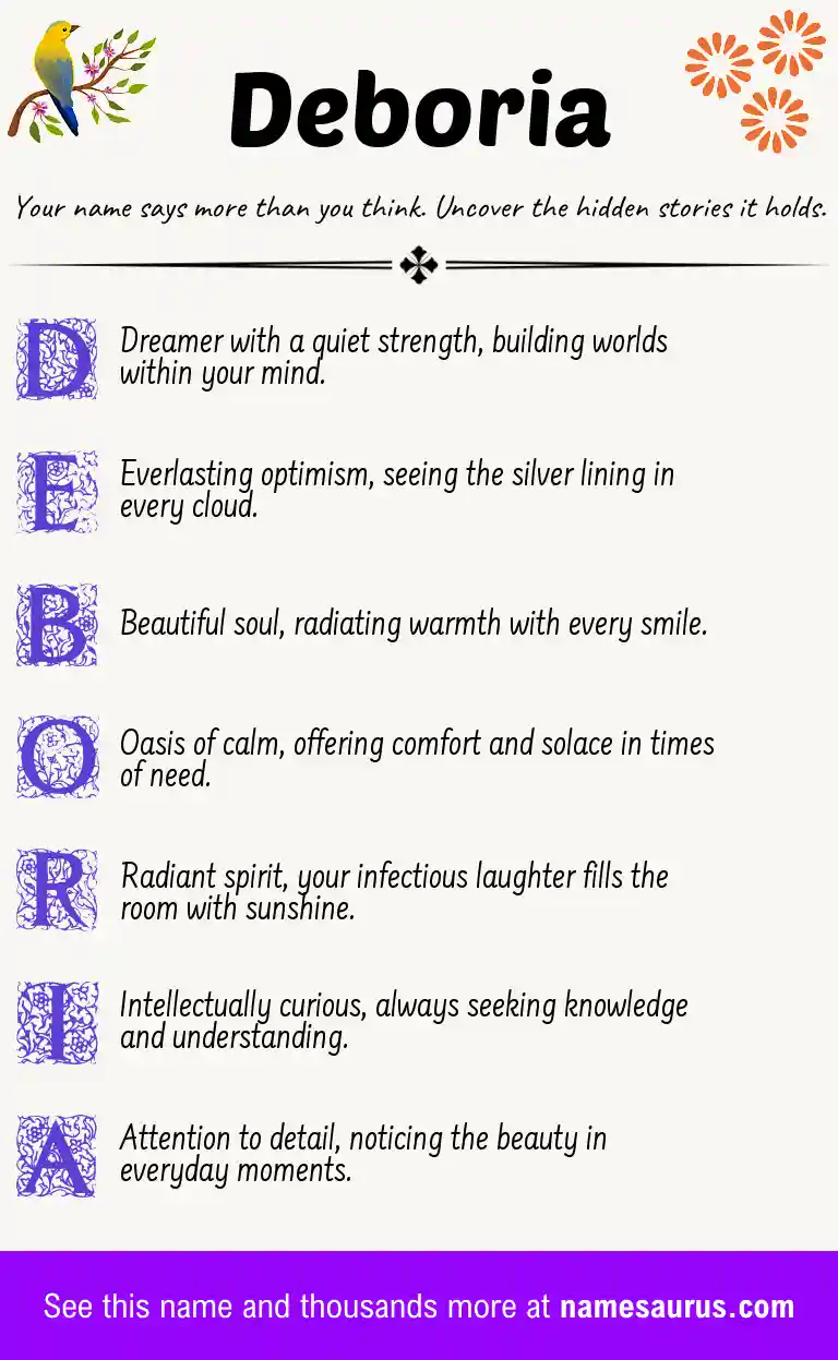Acrostic poem about Deboria.