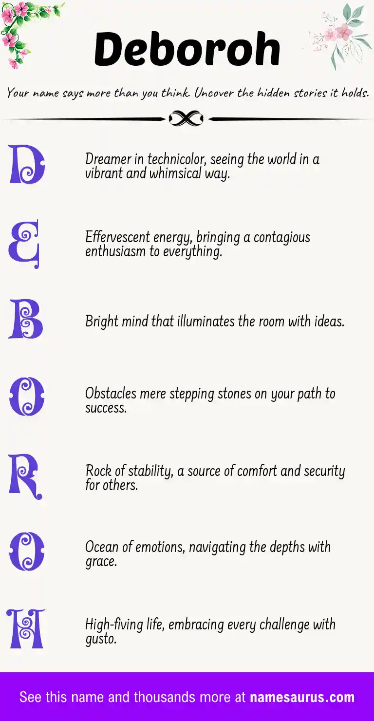 Acrostic poem about Deboroh.