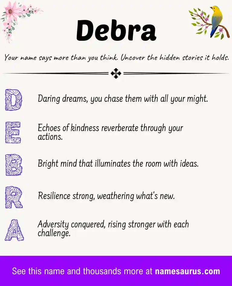 Acrostic poem about Debra.