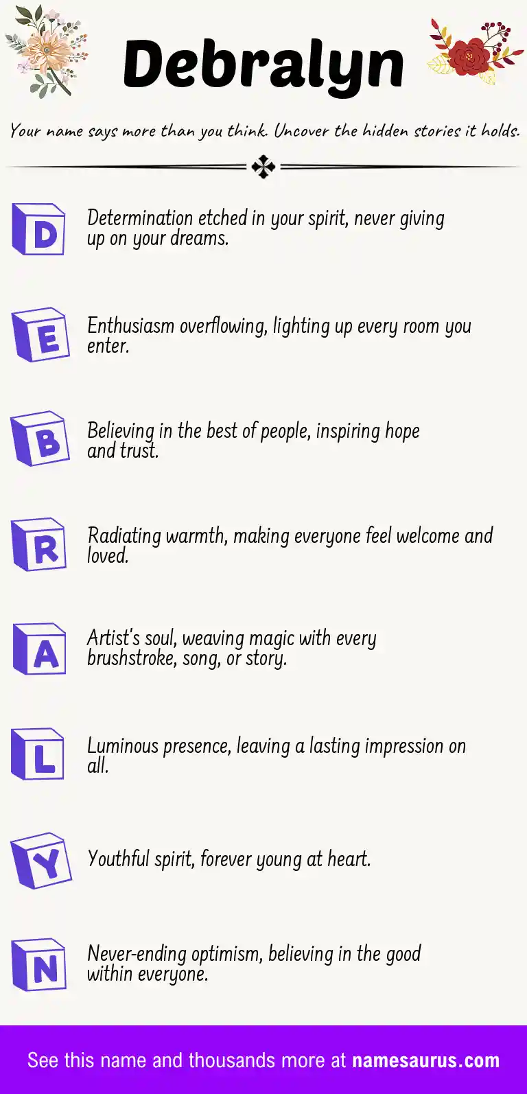 Acrostic poem about Debralyn.