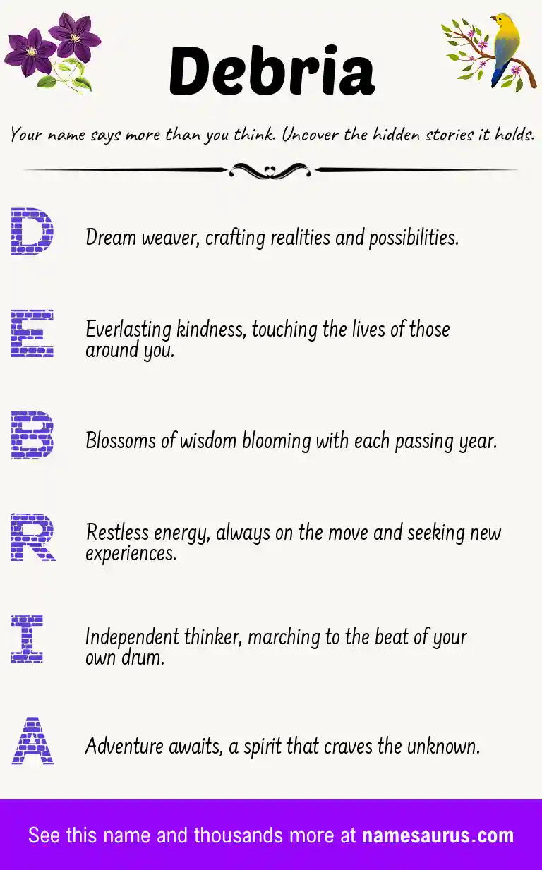 Acrostic poem about Debria.