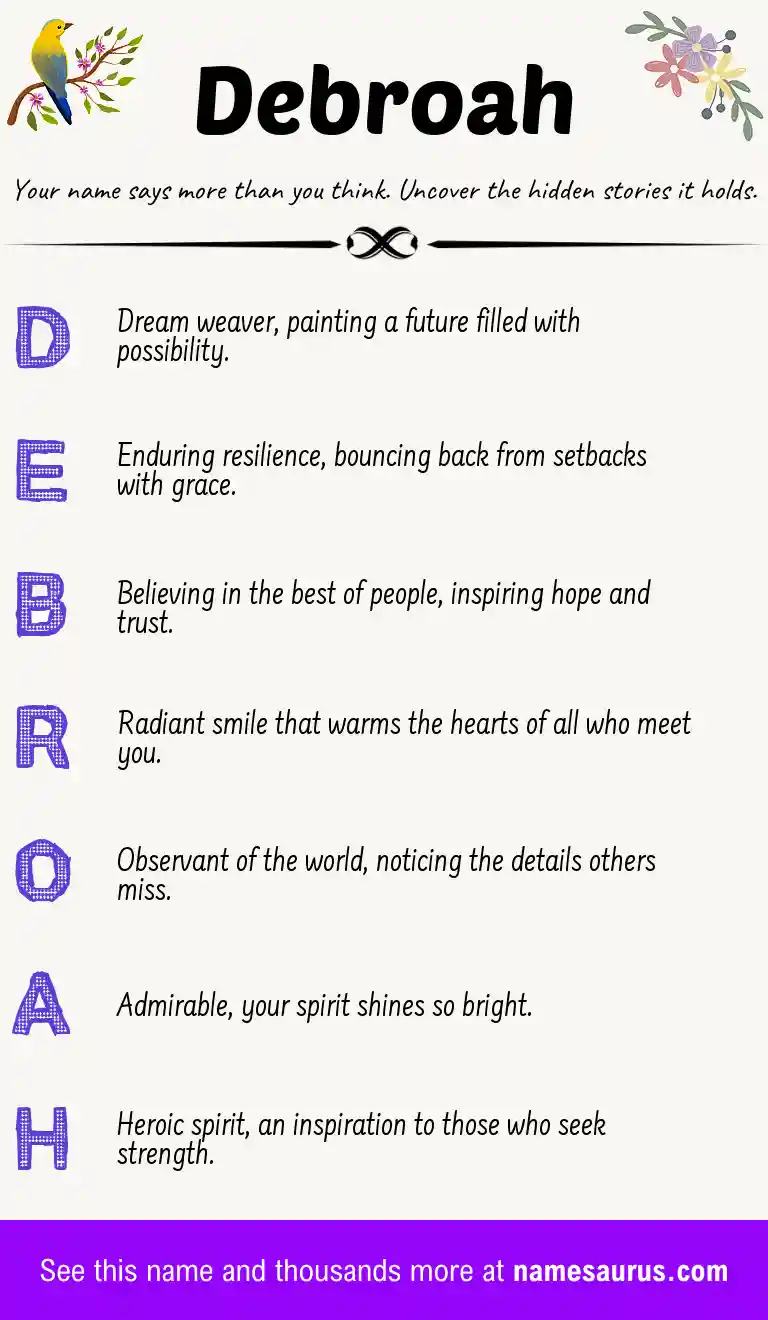 Acrostic poem about Debroah.