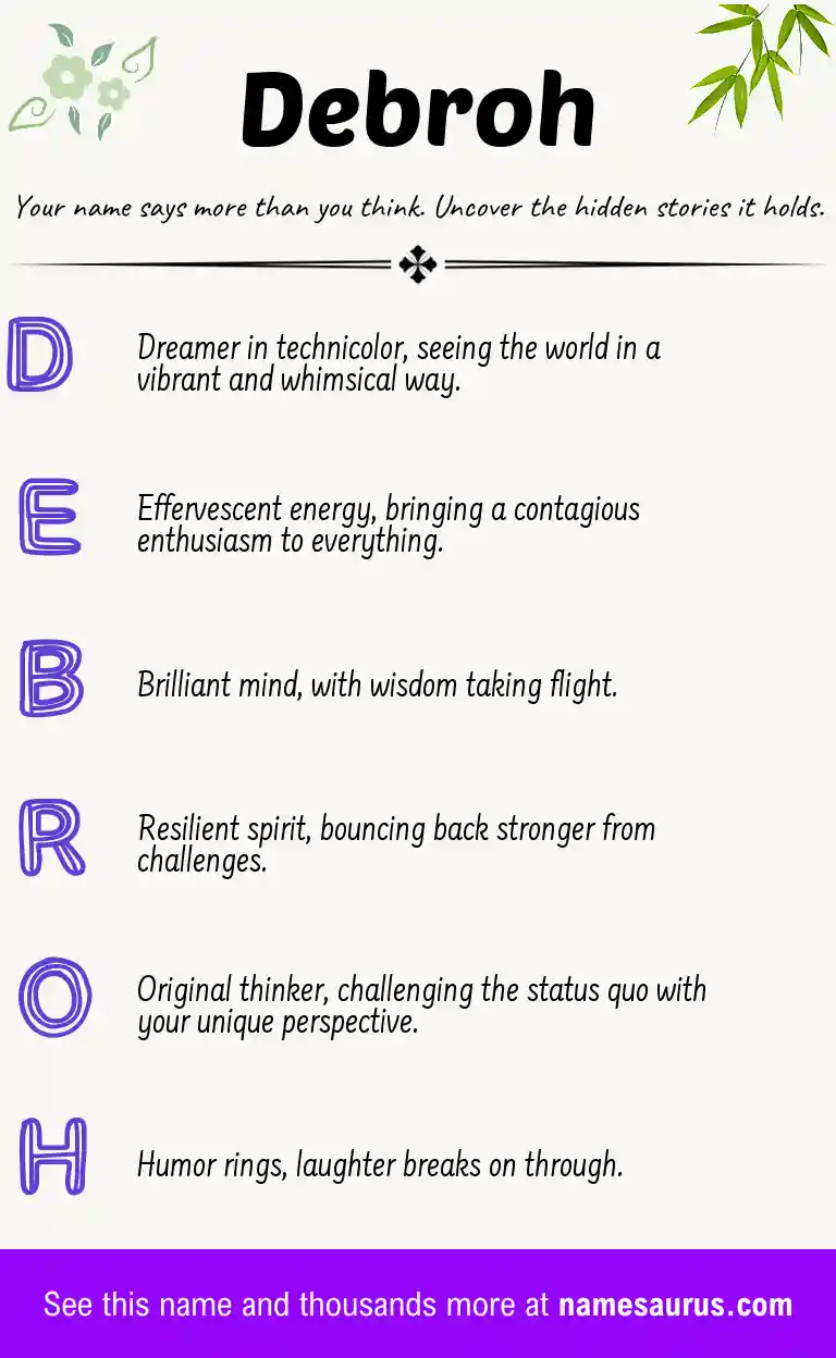 Acrostic poem about Debroh.