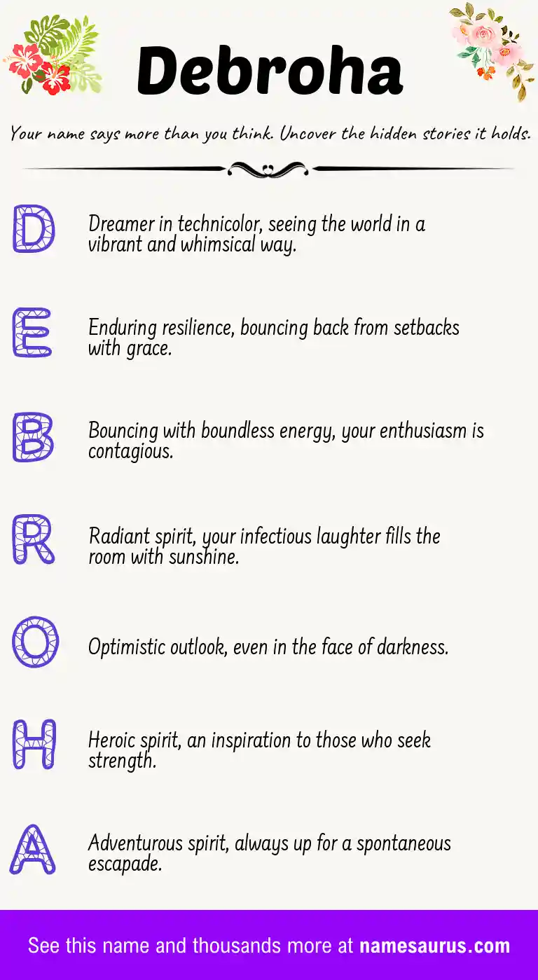 Acrostic poem about Debroha.