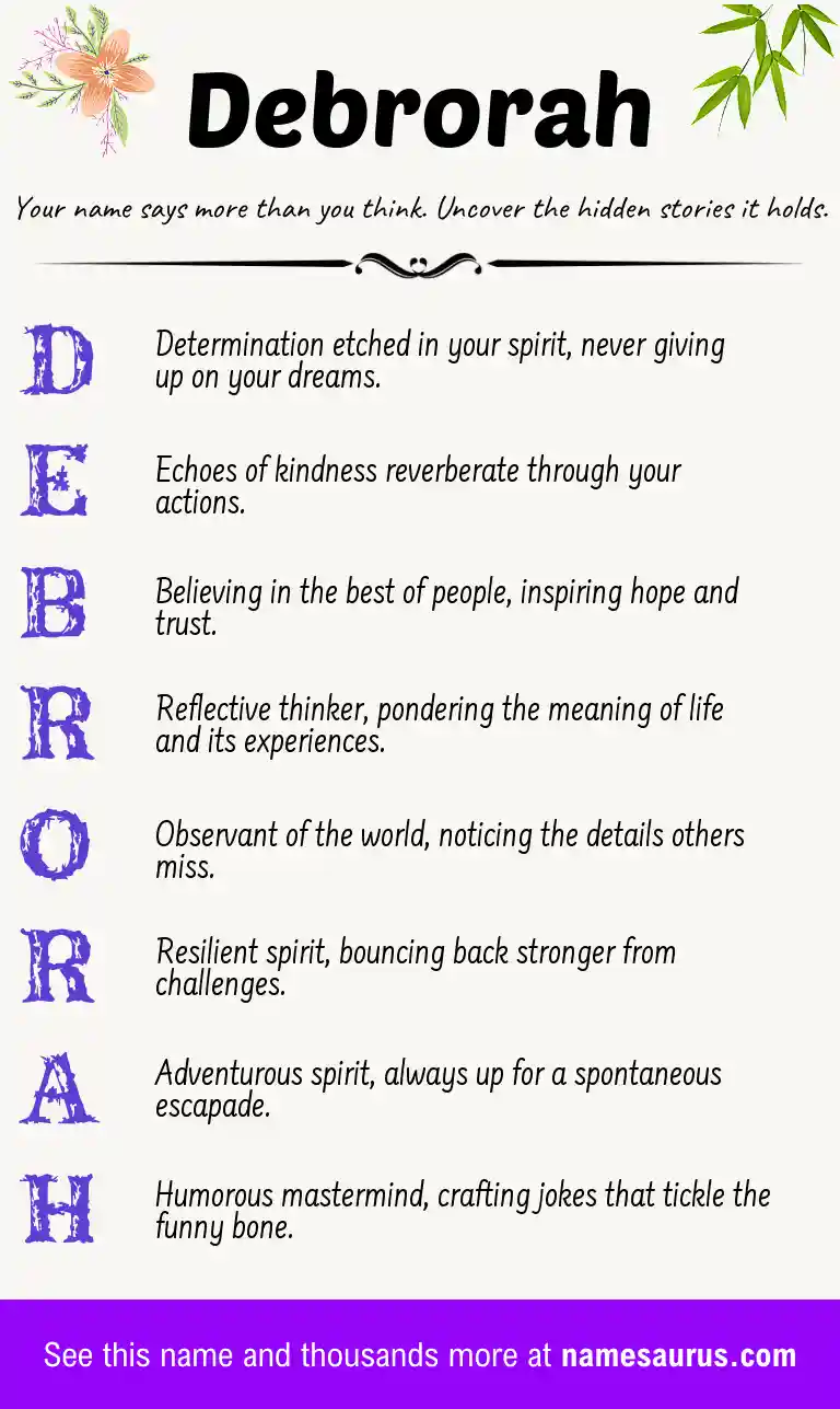 Acrostic poem about Debrorah.