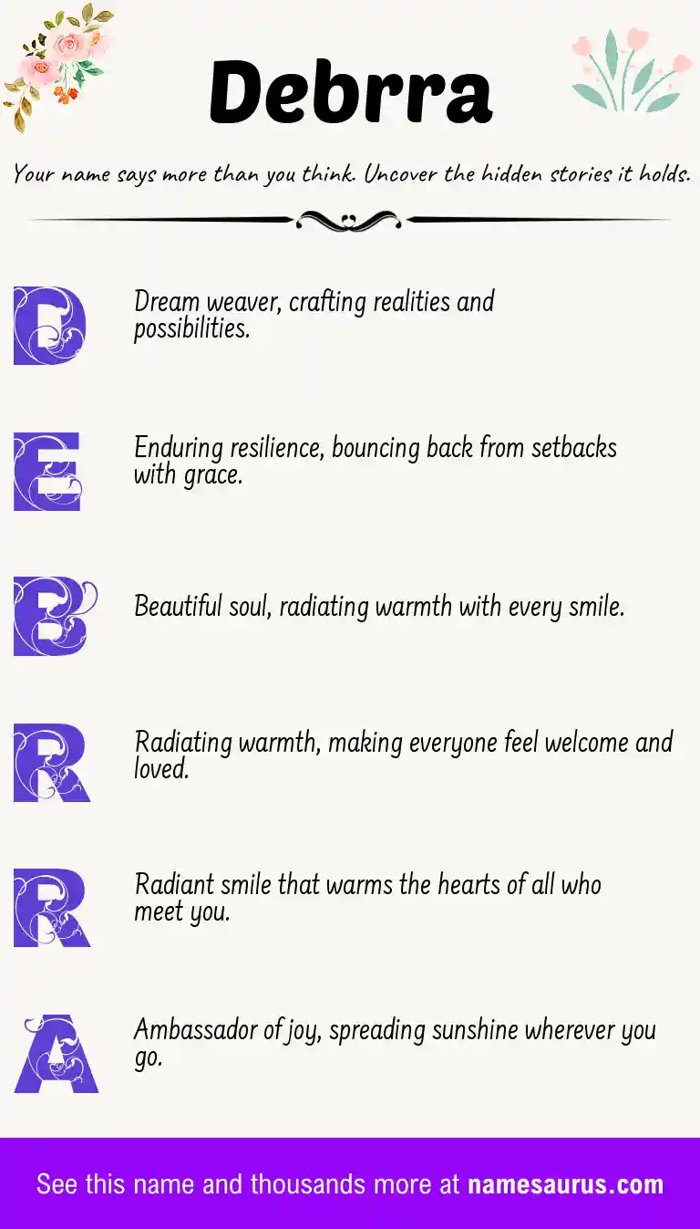 Acrostic poem about Debrra.