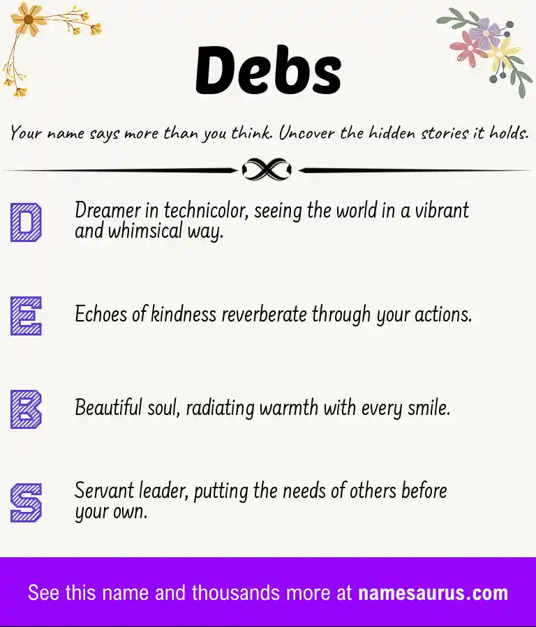 Acrostic poem about Debs.