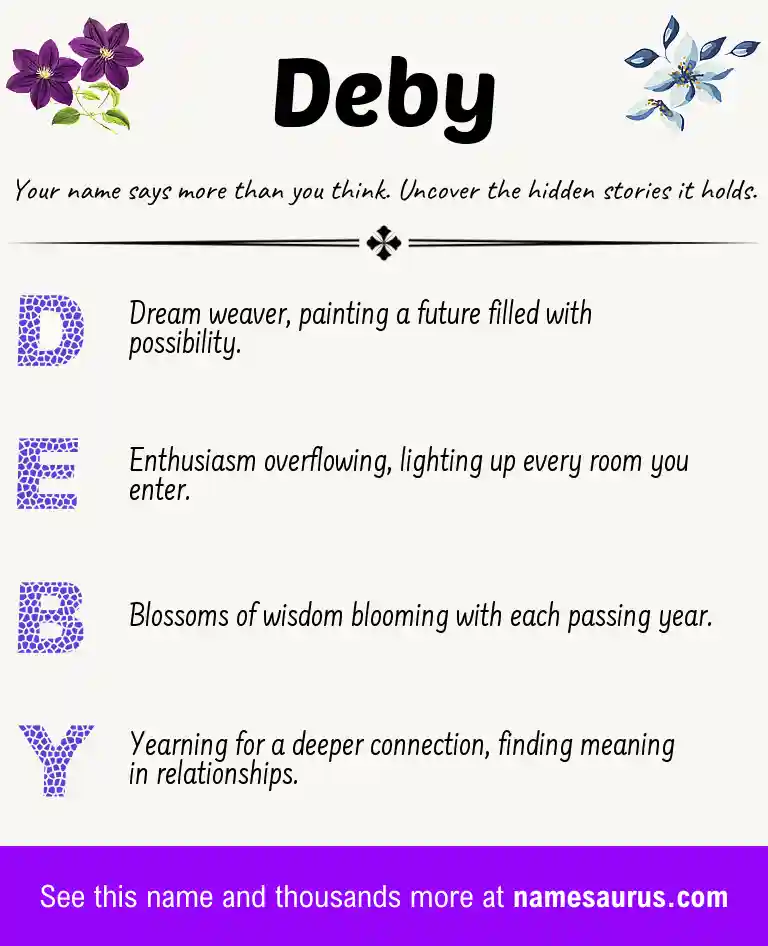 Acrostic poem about Deby.