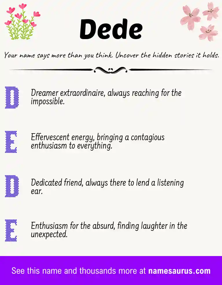 Acrostic poem about Dede.