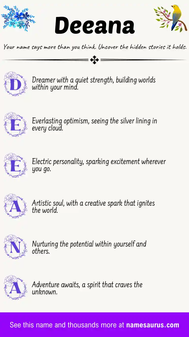 Acrostic poem about Deeana.