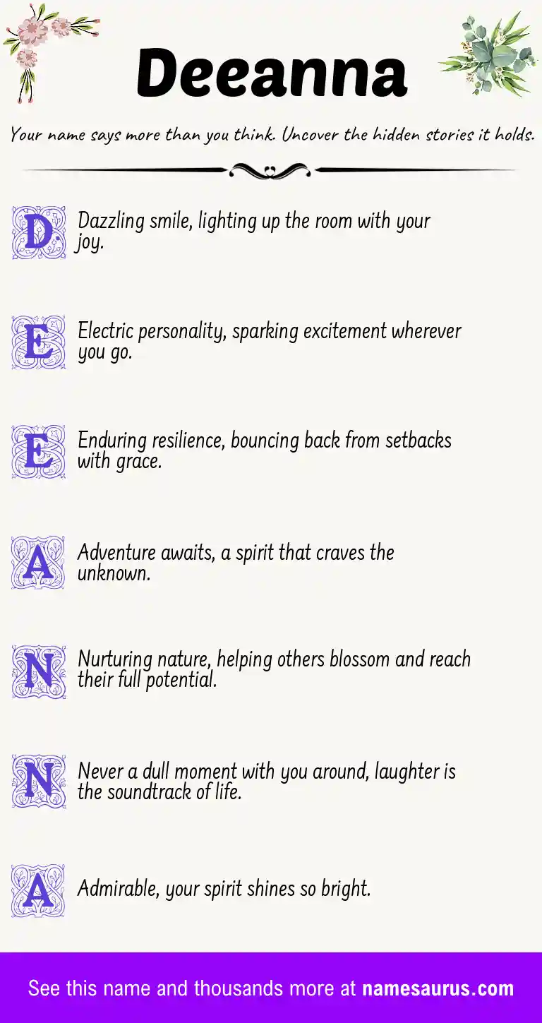 Acrostic poem about Deeanna.