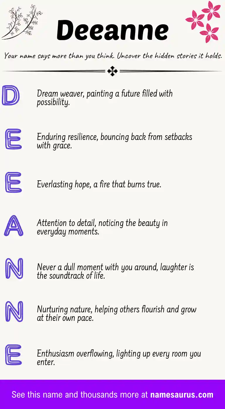 Acrostic poem about Deeanne.