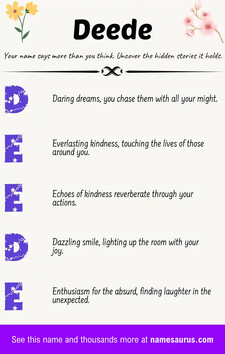 Acrostic poem about Deede.