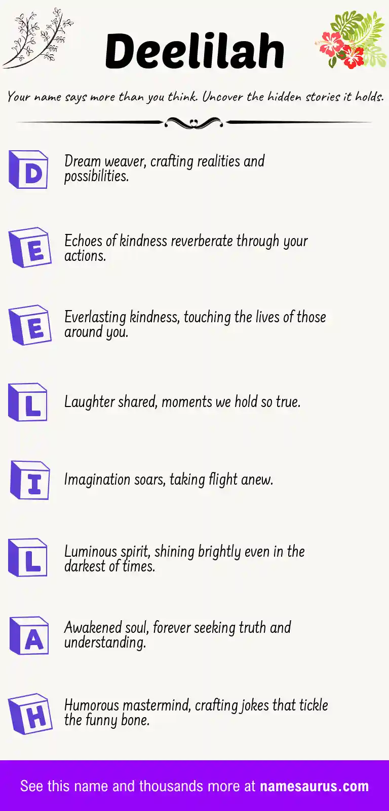 Acrostic poem about Deelilah.