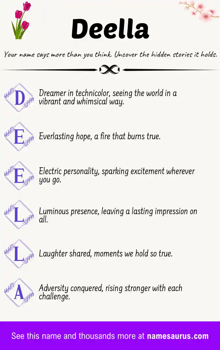 Acrostic poem about Deella.