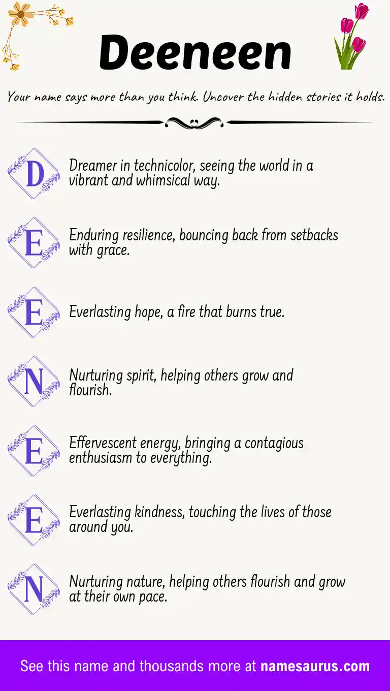 Acrostic poem about Deeneen.