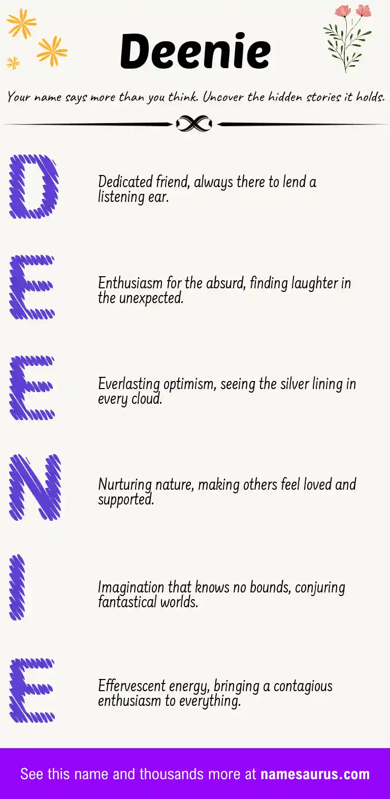 Acrostic poem about Deenie.
