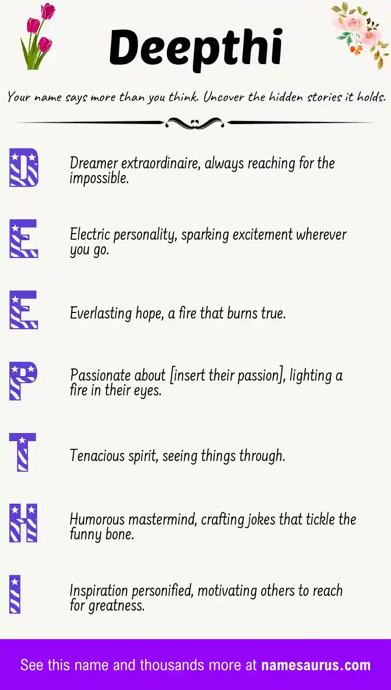Acrostic poem about Deepthi.