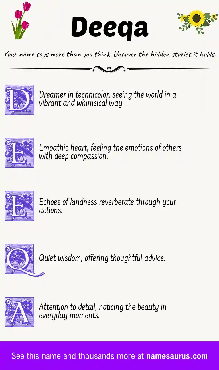 Acrostic poem about Deeqa.