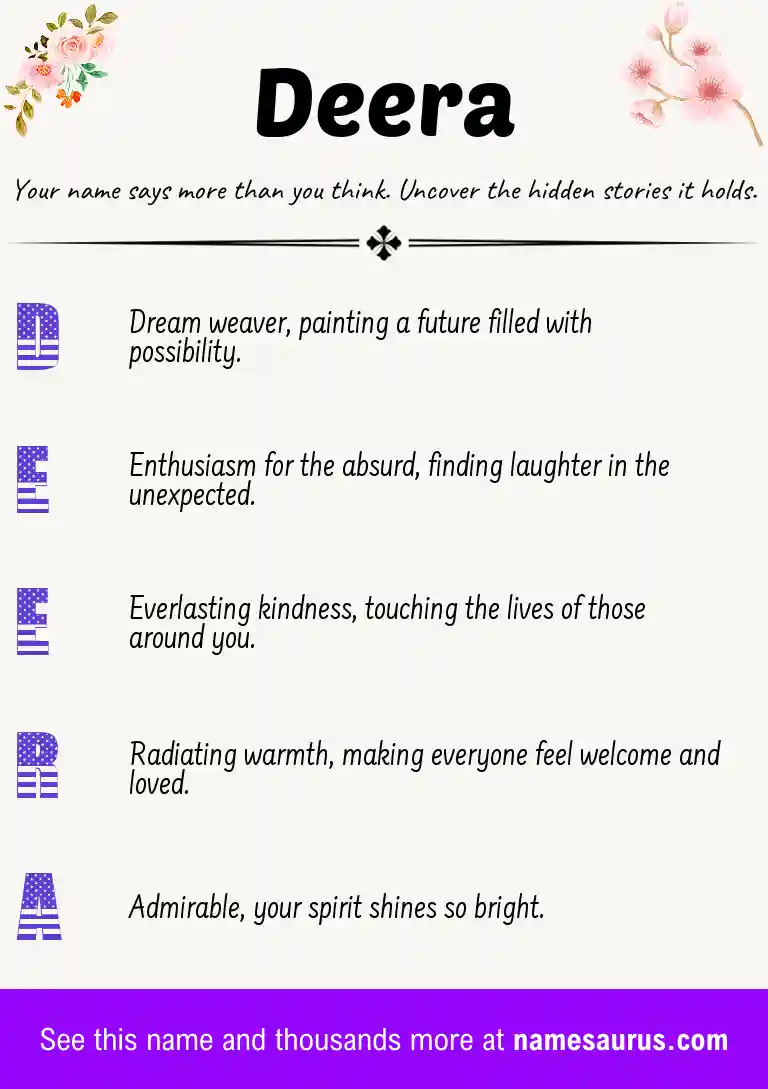 Acrostic poem about Deera.