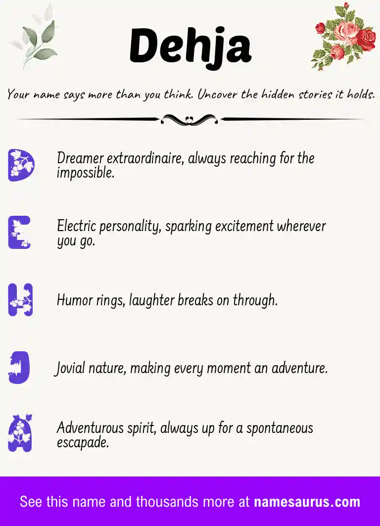 Acrostic poem about Dehja.