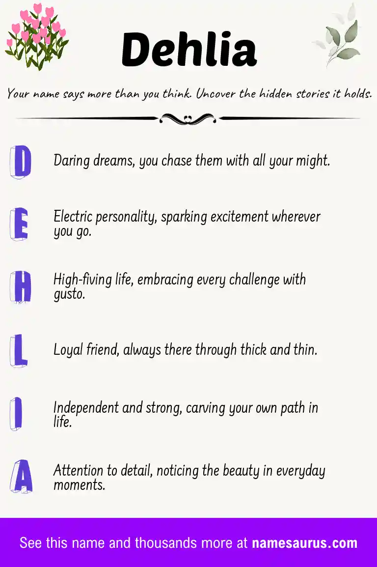 Acrostic poem about Dehlia.